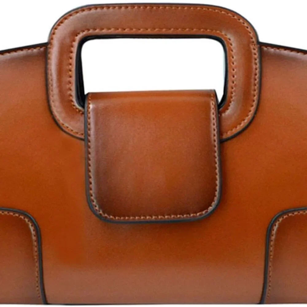 Women Vintage Flap Tote PU Leather Shoulder Handbag Clutch Purse